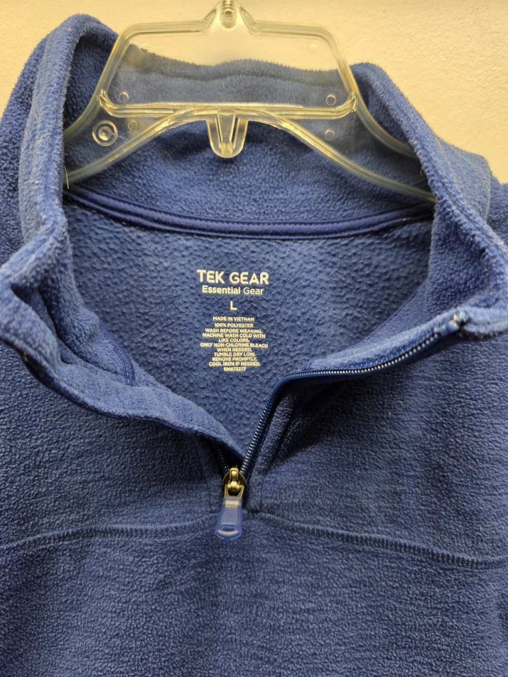 tek gear Men's Blue Half-Zip Fleece Pullover
